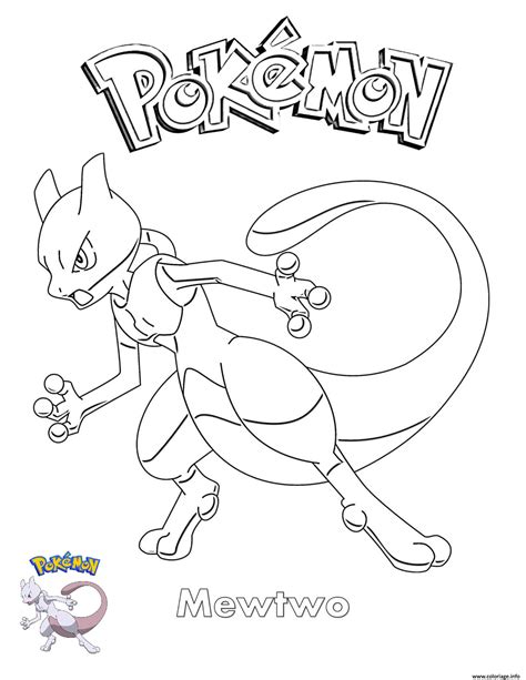 Coloriage Mewtwo Pokemon Dessin Pokemon à Imprimer