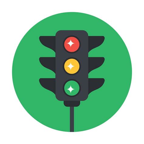 Traffic Lights Icon In Modern Flat Rounded Style 6748108 Vector Art At