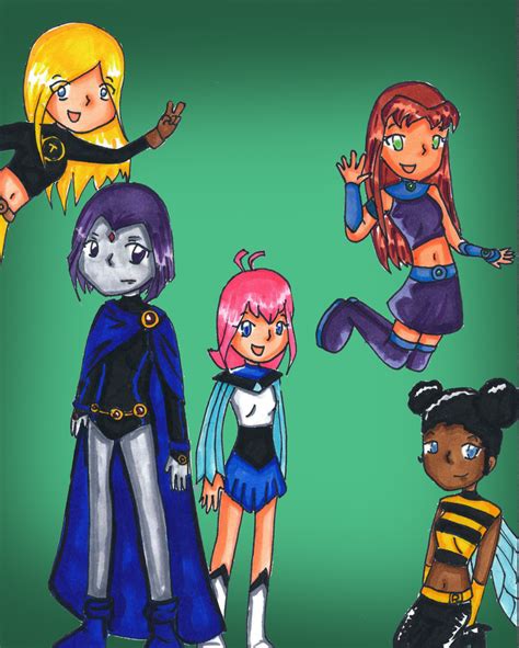 Teen Titans Girls By Halopanda On Deviantart