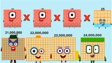 Numberblock 100 X 100 X 100 X 21 To 29 And Generate Value Up 21 Millon