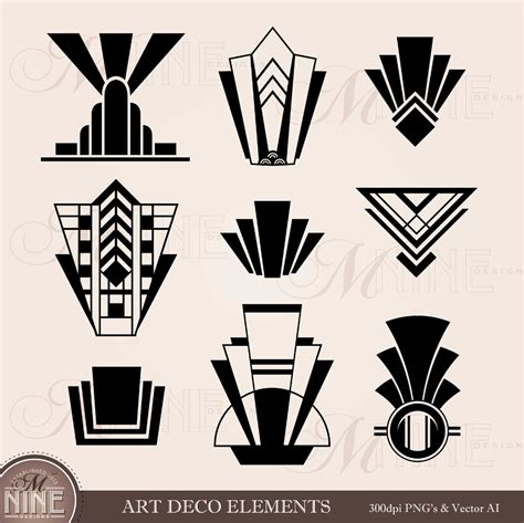 Art Deco Clip Art Art Deco Elements Clipart Downloads Vector Art
