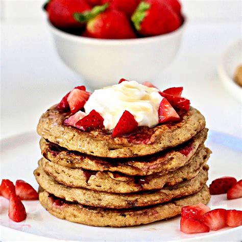 Strawberry Oatmeal Blender Pancakes The Foodie Physician