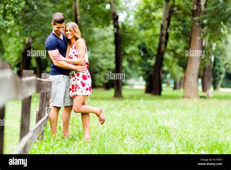 Happy Couple Loving Each Other Outdoors And Being Happy Stock Photo Alamy