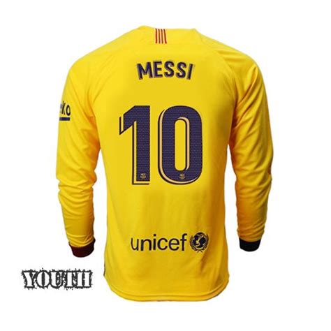 Discount 1920 Barcelona Lionel Messi Youth Away Ls Soccer Jersey