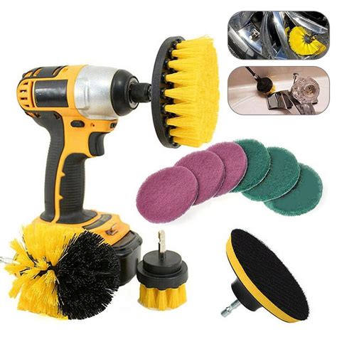 Hotbest 10pcsset Tile Grout Power Scrubber Cleaning Drill Brush Kit
