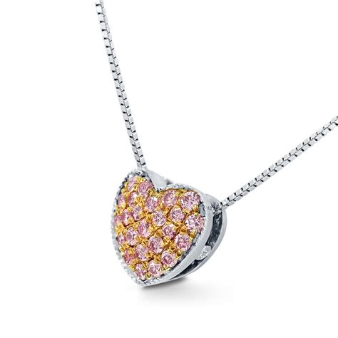 Fancy Pink Pave Heart Diamond Pendant Sku 95807 015ct Tw