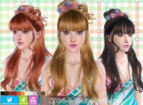 Sims 4 Hairs ~ Newsea J064 Rainbow Gate Hairstyle