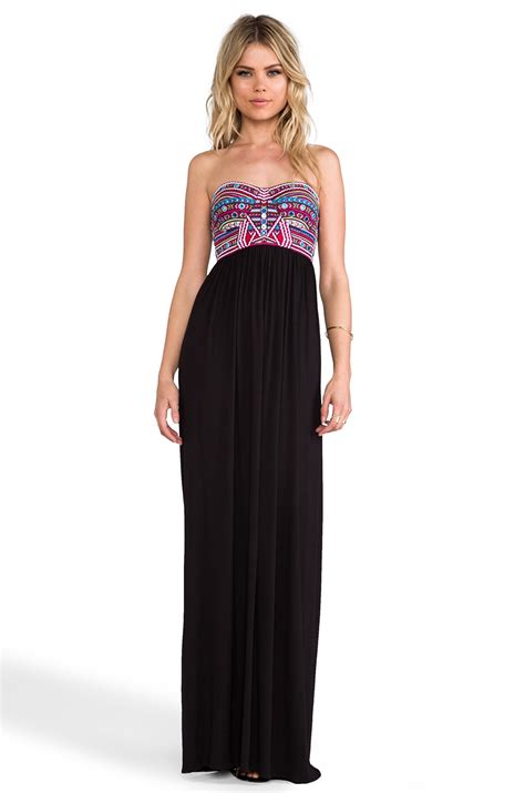 Mara Hoffman Mirror Embroidery Bustier Maxi Dress In Black Lyst