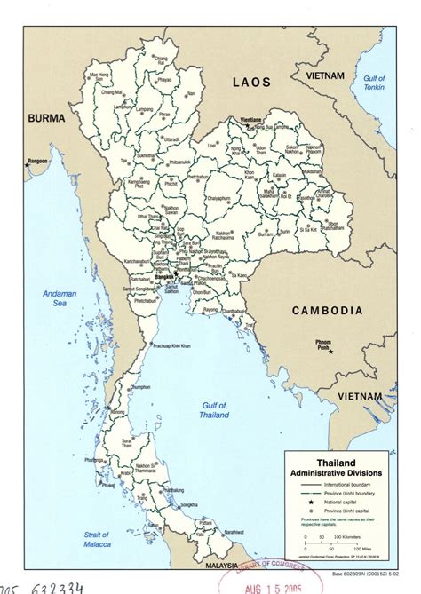 Grande Detallado Mapa De Administrativas Divisiones De Tailandia