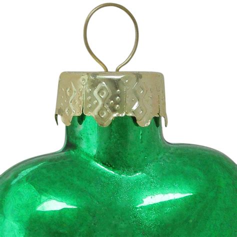 56ct Shiny Green Glass Heart Christmas Ornaments 1 75 45mm Christmas Central
