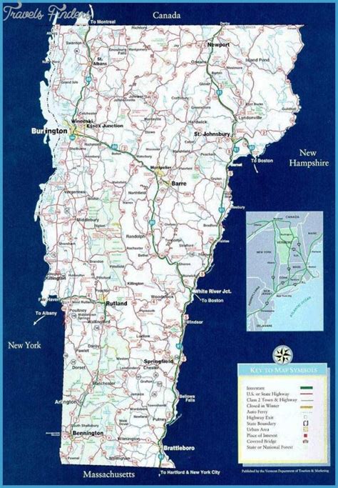Map Of Vermont Travelsfinderscom