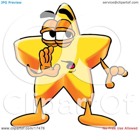 Clipart Picture Of A Star Mascot Cartoon Character Whispering And