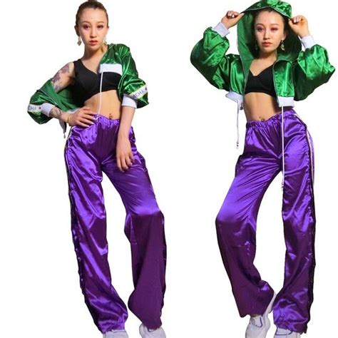 Hip Hop Dance Stage Dance Costume For Singer Jazz Dance Costumes Purple Cheerleading Costume Bar