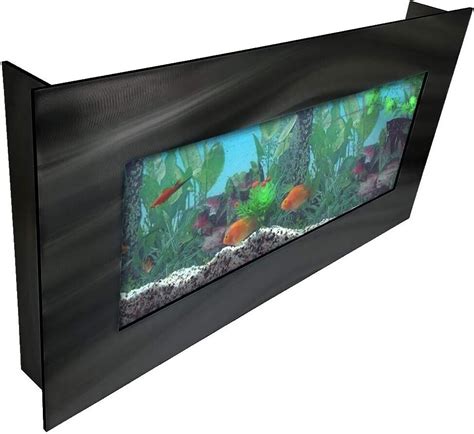 New Aussie Aquarium Skyline Brushed Black Wall Mounted Fish Tank
