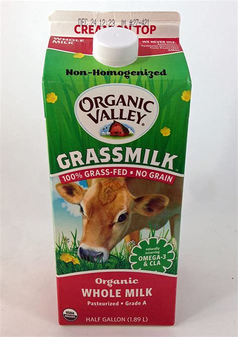 Amazon Com Organic Valley Grass Milk Whole Non Homogenized 64 Ounce