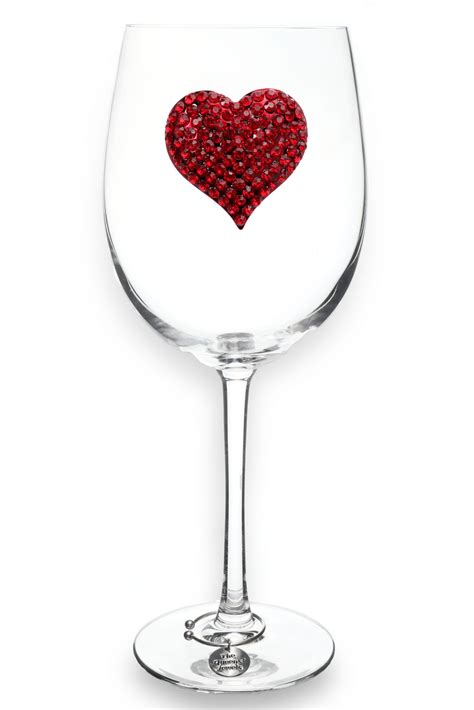 The Queens Jewels Red Heart Jeweled Glassware Wine Glasses Unique T For Women Birthday