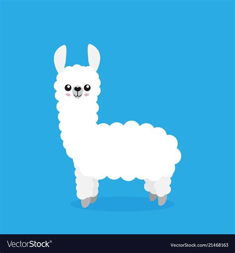 Cute Cartoon Alpaca Drawing On Bright Background Download A Free