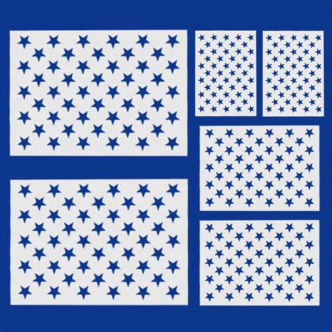 Buy 6 Pieces 50 Star Stencils For American Plastic Star Stencil