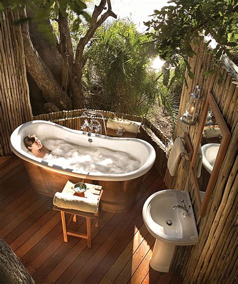 Beautiful Outdoor Bathroom Designs Quiet Corner