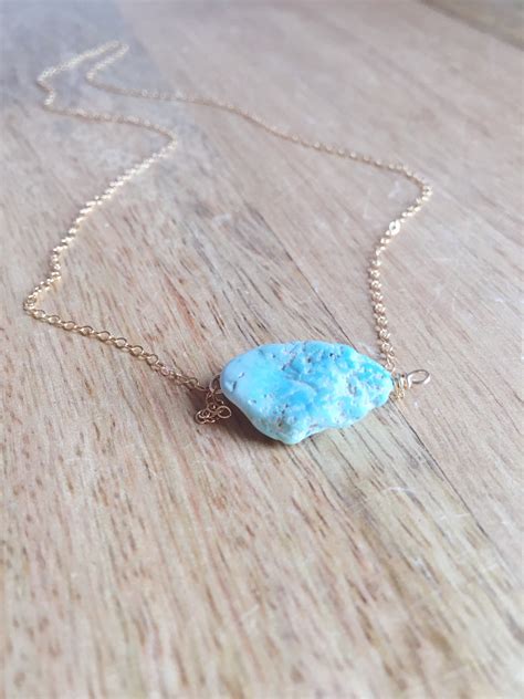 Raw Turquoise Necklace Crystal Healing Necklace Turquoise Etsy
