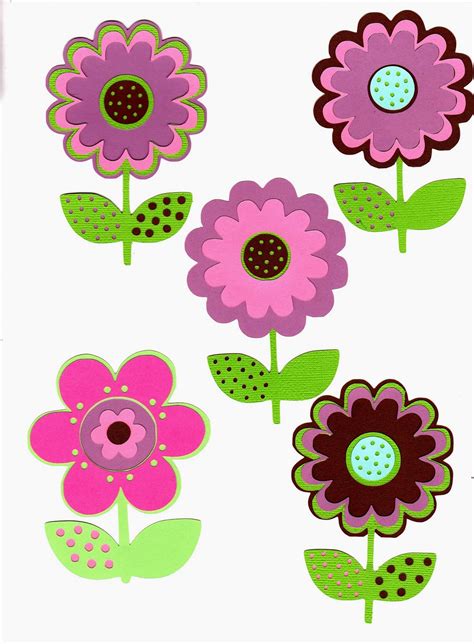 Cut Out Printable Colored Flowers