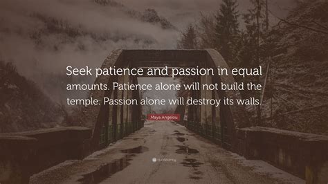 Maya Angelou Quote Seek Patience And Passion In Equal Amounts