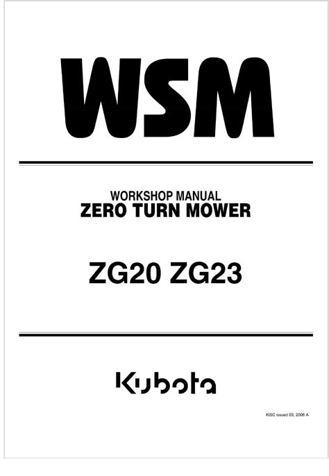 Kubota Zg23 Workshop Manual
