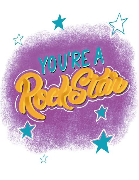 Youre A Rockstar Encouragement Card Tshirt Printing Design