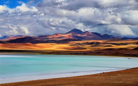 Nature Landscape Lake Mountains Clouds Atacama Desert