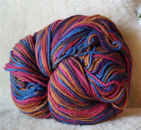 Multicolor Wool 2 Ply Worsted Weight Soft Wool Yarn 594 Yd Skein