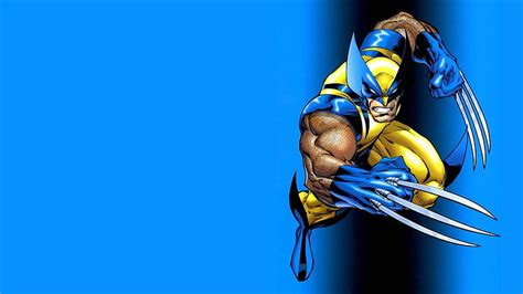 Hd Wallpaper Wolverine From X Men Illustration Blue Yellow Sport