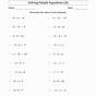One Variable Equations Worksheets