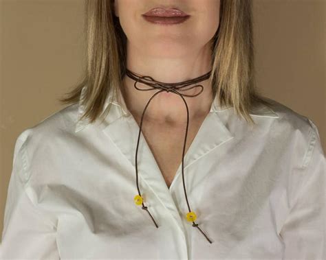 Choker Wrap Necklace Leather Lariat Y Necklace Genuine Leather Choker