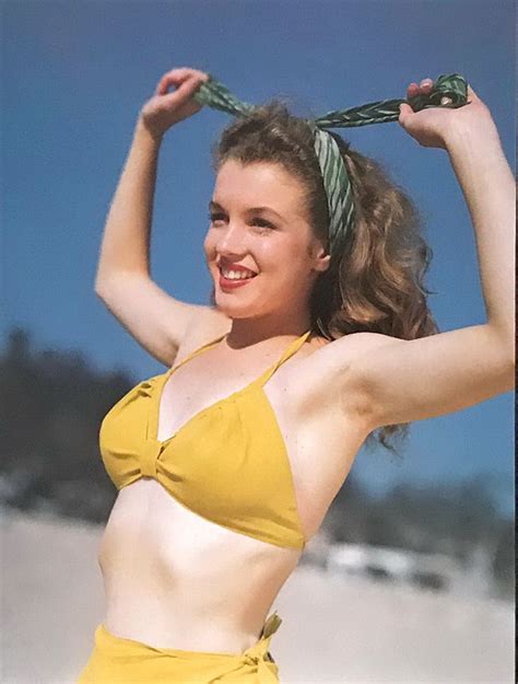 Marilyn Monroe Vintage Sexy Yellow Bikini Pinup Print Poster Playboy