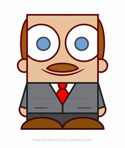 Boss Clipart Draw Funny Simple Cartoons Easy