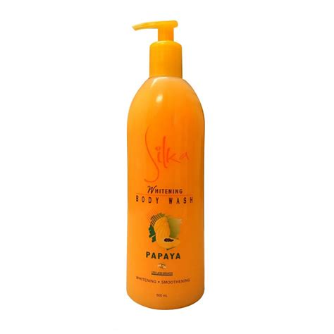silka skin lightening and brightening body wash papaya 500ml with pump health and beauty from
