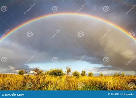 Landscape With Rainbow Stock Image Image Of Rainbow 26495221