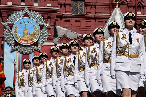 Images Girls Victory Day 9 May Russia Uniform Military Parade
