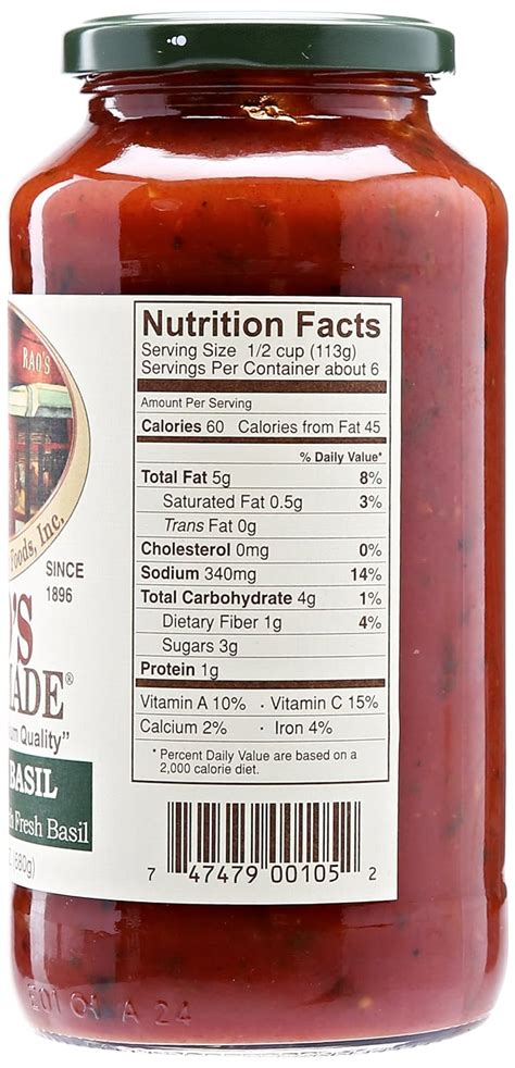 32 Raos Marinara Sauce Nutrition Label Labels Design Ideas 2020