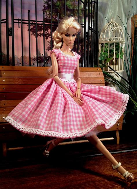 Dollsdresses Rfb Designs By Peggy 35 28 6 Pink Gingham Dress Diy Barbie Clothes Dress Trims