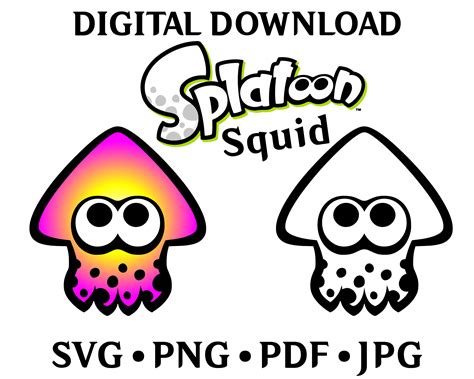 Splatoon Squid Clipart Svg Png Pdf  Splatoon Svg Etsy Australia