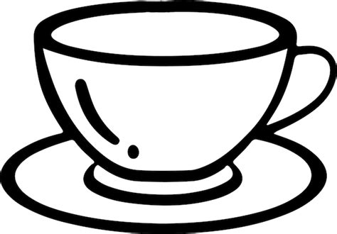 Premium Vector This Vector Art Depicts A Black And White Cup Of Tea