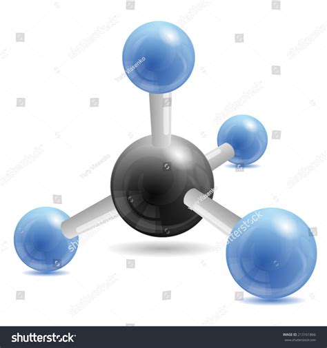Ch4 Methane Molecule Stock Vector 213161866 Shutterstock