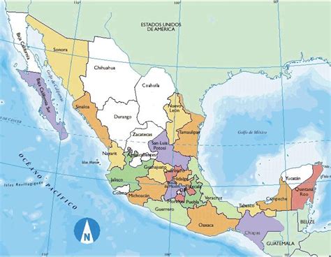 Mapa De Mexico Con Division Politica Destinos Desde Valdezs Travel