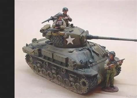 Rare 3 Figure Tank Set King Country Dd027 Ww2 Dd27 Us M4a3e8 Easy Eight