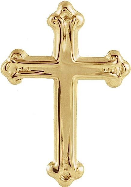14ct Yellow Gold Cross Lapel Pin Uk Jewellery