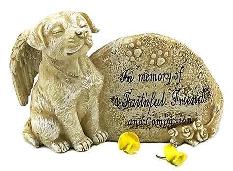 Dog Garden Statue Memorial Angel Pet Antique Stone Dog Garden Statues