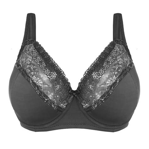Women S Full Cup Plus Size Floral Lace Thin Padded Underwire Bra 18 24 26 28 30 Ebay
