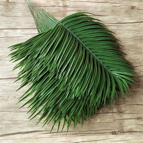 20pcs Plastic Artificial Palm Tree Leaves Branch Green Plants Fake