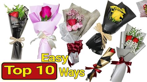 Top 10 Best Way Single Rose Wrapping Easy Flower Bouquet Wrapping